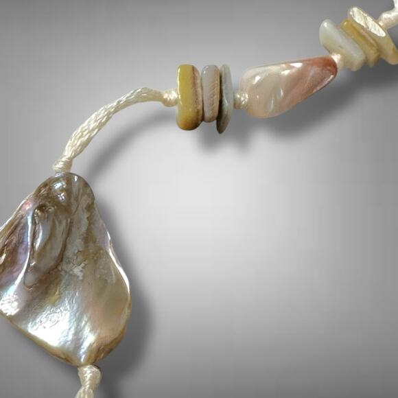 Free People Ariana Ost At The Market Necklace NWT Neutral Bohemian Beach Artisan - Picture 14 of 16